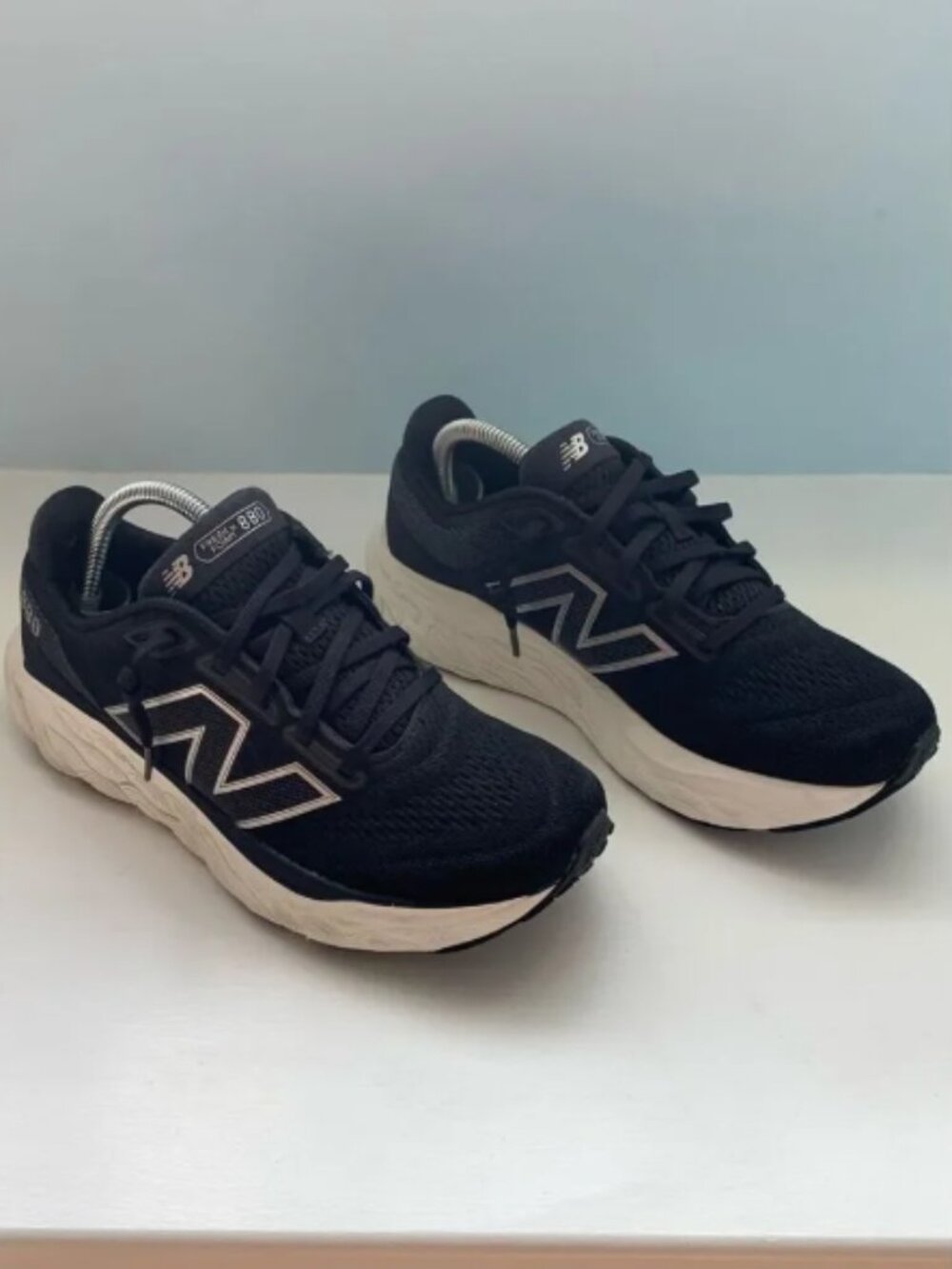 New Balance Black and Cream Running Sneakers